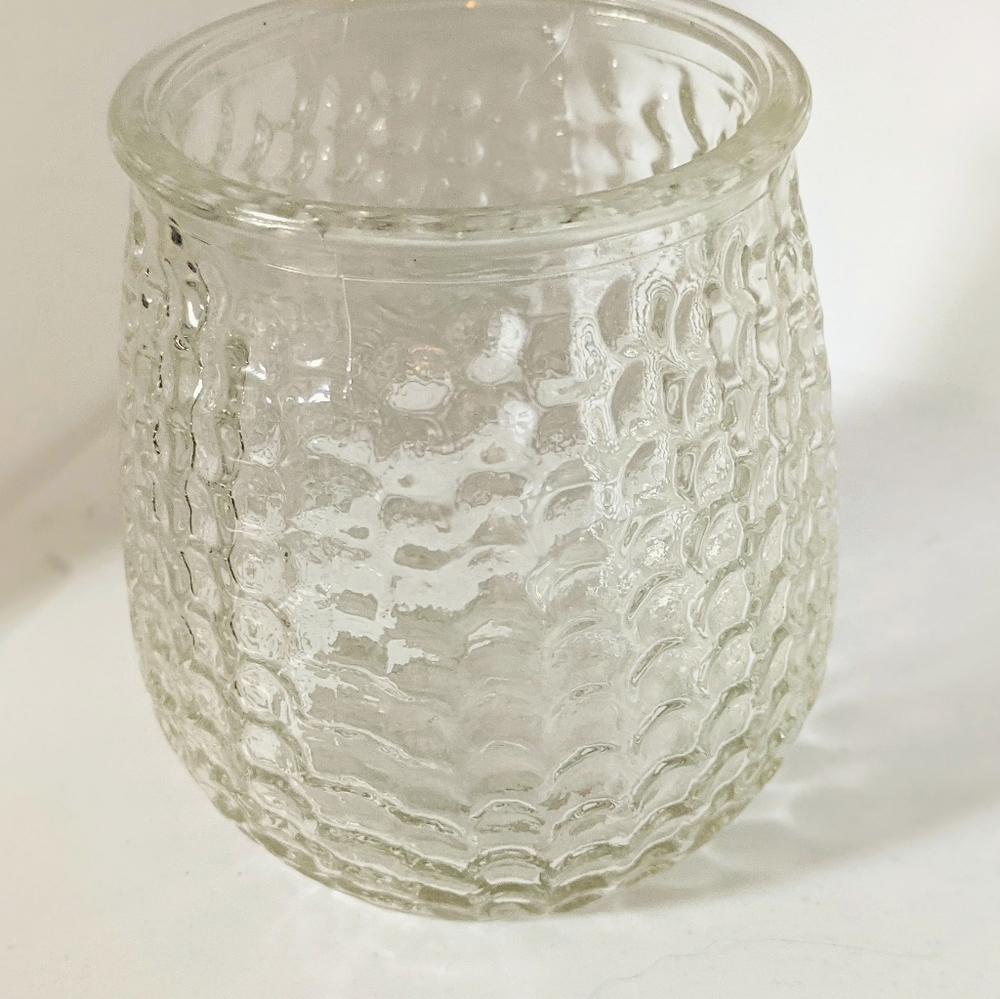 Beveled Clear Glass Candle Holder
